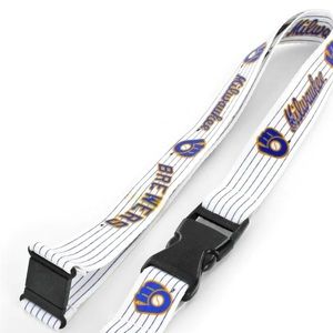 🆓⚾ MLB Milwaukee Brewers White Blue Striped Logo Key Lanyard 🆓🆓W/$25BUNDLE❣️